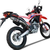 Exhaust compatible with Honda Crf 300 L - Rally 2021-2024, Deeptone Inox, Slip-on exhaust legal for UK and non-EU markets including link pipe and removable db killer 