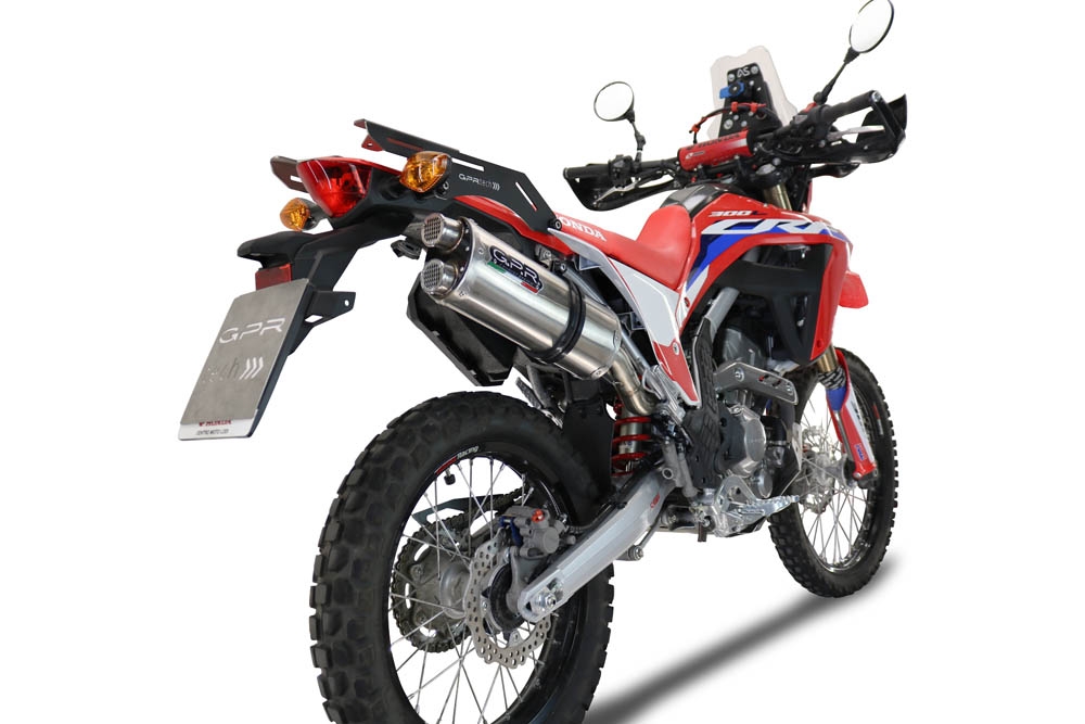 Egzoz ile uyumlu Honda Crf 300 L - Rally 2021-2024, Dual Inox, Katalizörlü homologe sistem Susturucu ve özel bağlantı borusu 