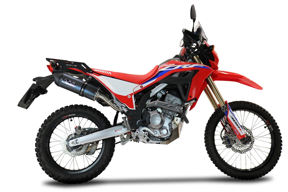 Exhaust compatible with Honda Crf 300 L - Rally 2021-2024, Furore Poppy, Slip-on exhaust legal for UK and non-EU markets including link pipe and removable db killer 