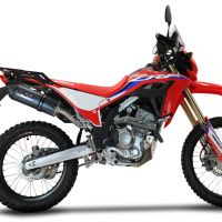 Exhaust compatible with Honda Crf 300 L - Rally 2021-2024, Furore Poppy, Slip-on exhaust legal for UK and non-EU markets including link pipe and removable db killer 