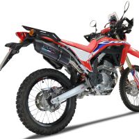 Exhaust compatible with Honda Crf 300 L - Rally 2021-2024, Furore Poppy, Slip-on exhaust legal for UK and non-EU markets including link pipe and removable db killer 