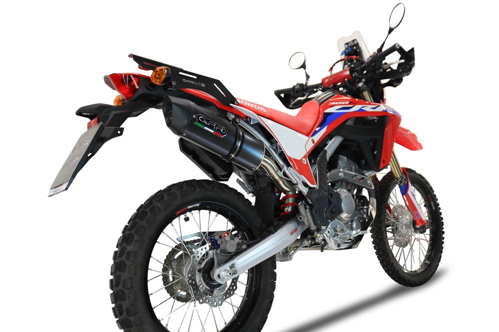 Exhaust compatible with Honda Crf 300 L - Rally 2021-2024, Furore Poppy, Slip-on exhaust legal for UK and non-EU markets including link pipe and removable db killer 