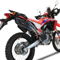 Exhaust compatible with Honda Crf 300 L - Rally 2021-2024, Furore Poppy, Slip-on exhaust legal for UK and non-EU markets including link pipe and removable db killer 