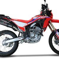 GPR exhaust compatible with  Honda Crf 300 L - Rally 2021-2024, New Grand Prix Evo Poppy, Racing slip-on exhaust, including link pipe and removable db killer 