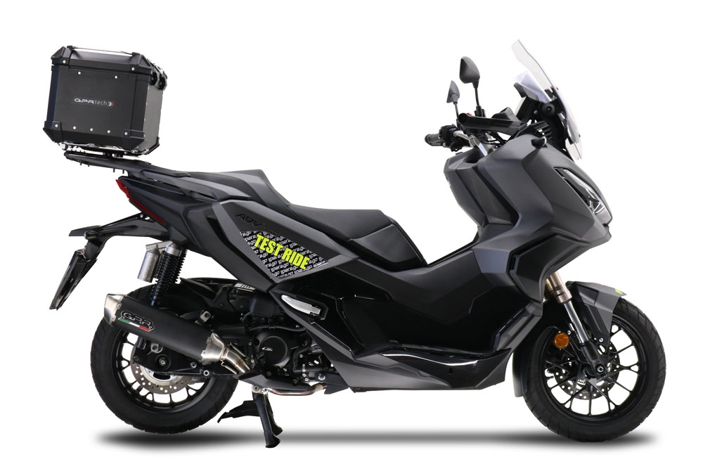 Exhaust compatible with Honda Adv 350 2022-2024, Pentascooter, Racing slip-on exhausts including link pipe and removable db killer 