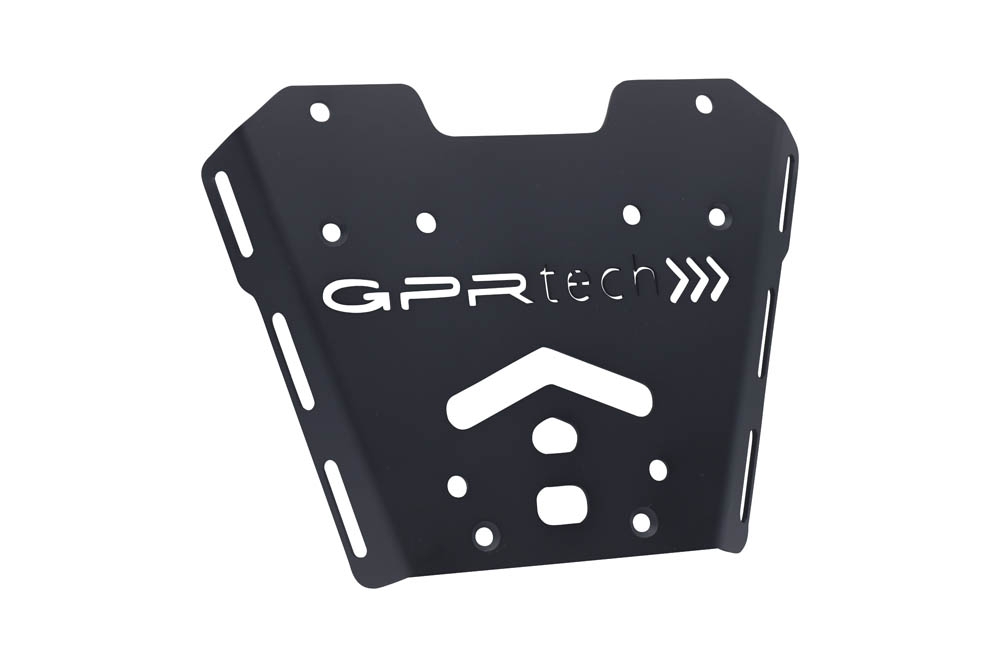 GPR TECH compatible with  Honda X-Adv 750 2017/2020 e4 GPR TECH Top case in aluminum, black color with specific plate included Capacity 55 LT.