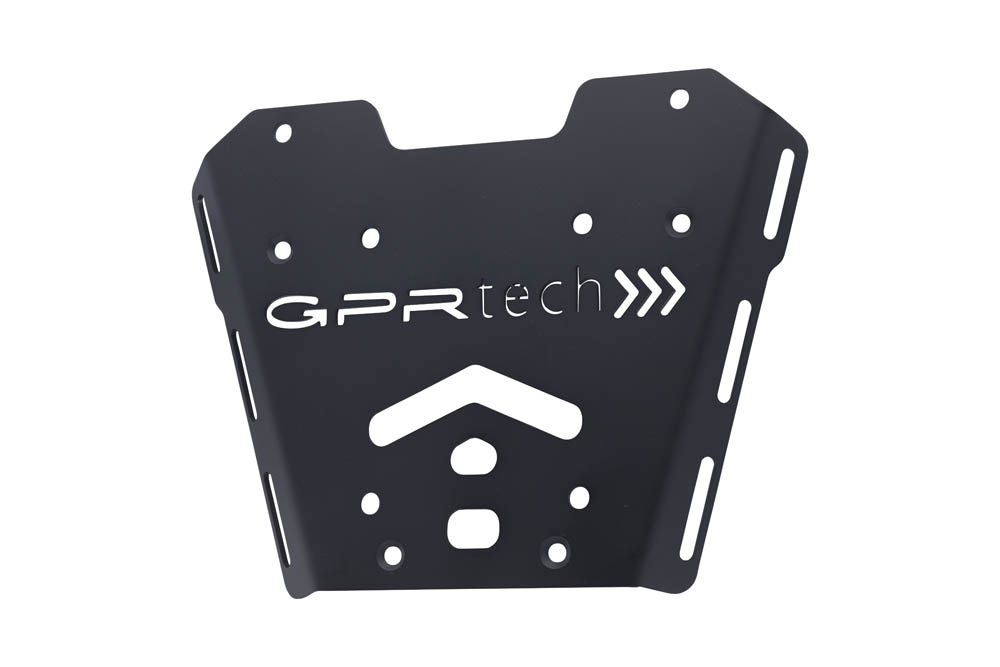 GPR TECH compatible with  Honda X-Adv 750 2017/2020 e4 GPR TECH Top case in aluminum, black color with specific plate included Capacity 55 LT.