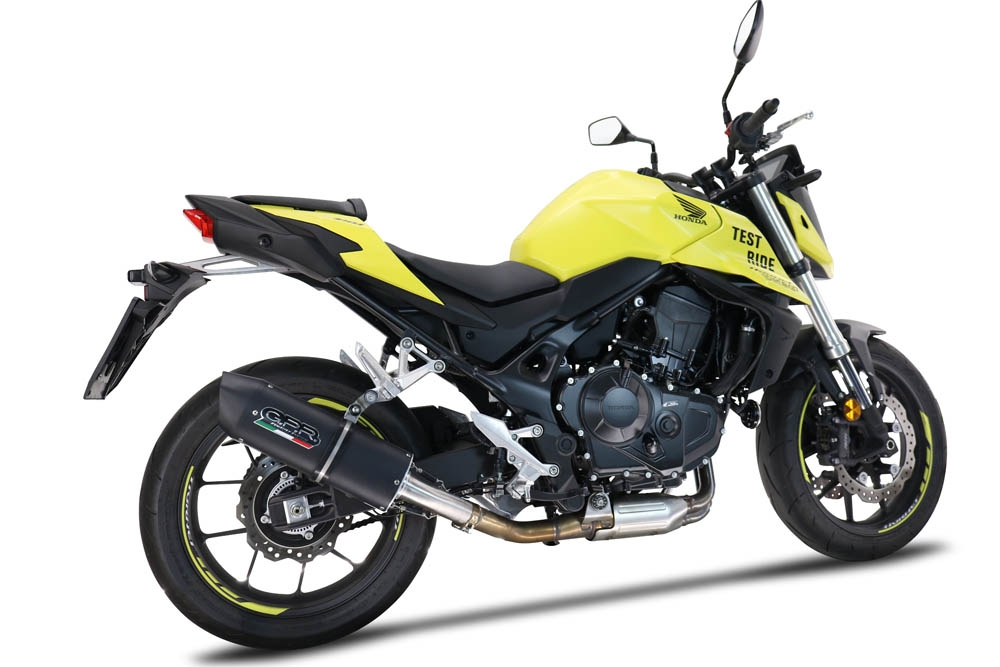 Egzoz ile uyumlu Honda CB 750 Hornet 2023-2024, Furore Evo4 Nero, Egzoz yasal, onaylı, çıkarılabilir db killer ve bağlantı borulu susturucu 