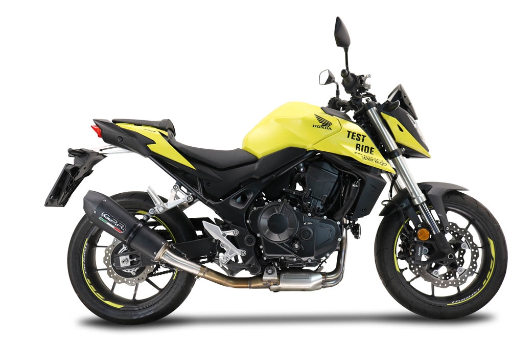 Egzoz ile uyumlu Honda CB 750 Hornet 2023-2024, M3 Black Titanium, Egzoz yasal, onaylı, çıkarılabilir db killer ve bağlantı borulu susturucu 