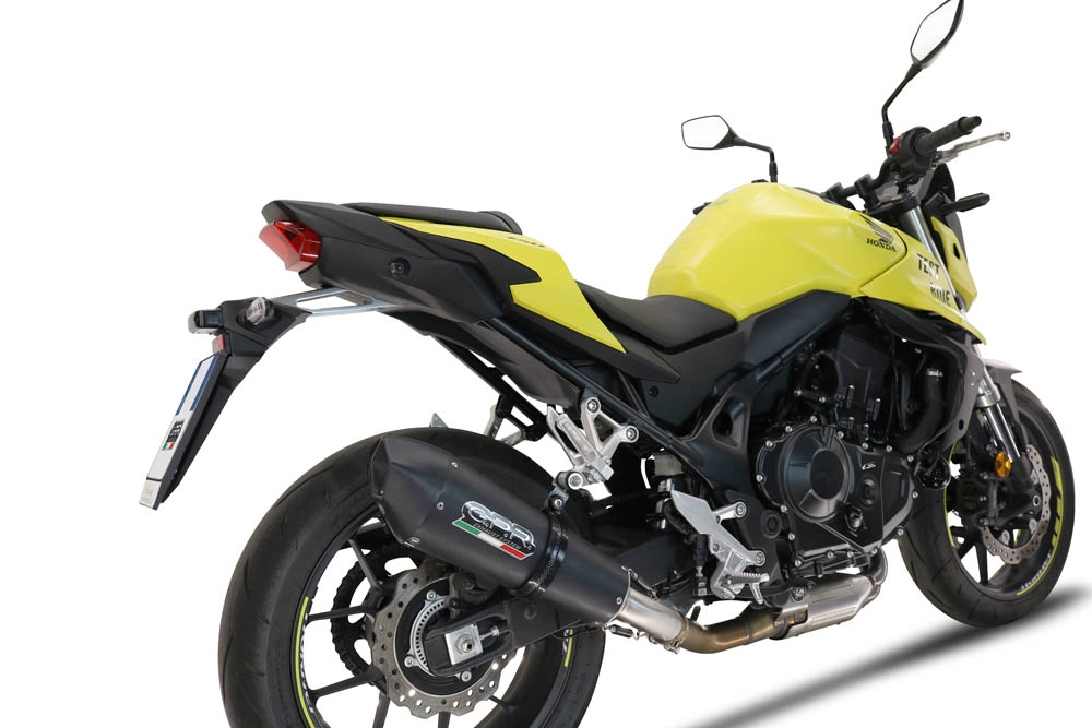 Egzoz ile uyumlu Honda CB 750 Hornet 2023-2024, M3 Black Titanium, Egzoz yasal, onaylı, çıkarılabilir db killer ve bağlantı borulu susturucu 