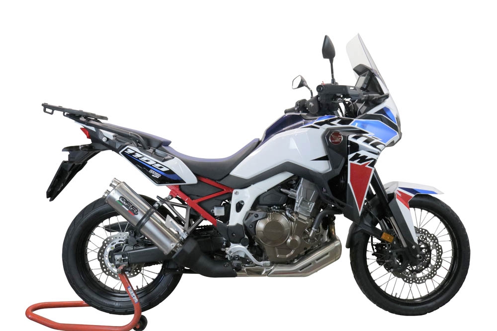 Egzoz ile uyumlu Honda Crf 1000 L Africa Twin 2015-2017, Dual Inox, Egzoz yasal, onaylı, çıkarılabilir db killer ve bağlantı borulu susturucu 