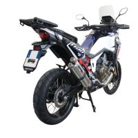 Egzoz ile uyumlu Honda Crf 1000 L Africa Twin 2015-2017, Dual Inox, Egzoz yasal, onaylı, çıkarılabilir db killer ve bağlantı borulu susturucu 
