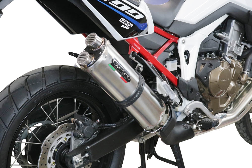 Egzoz ile uyumlu Honda Crf 1000 L Africa Twin 2015-2017, Dual Inox, Egzoz yasal, onaylı, çıkarılabilir db killer ve bağlantı borulu susturucu 