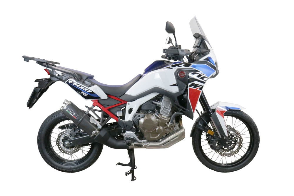 Egzoz ile uyumlu Honda Crf 1100 L Africa Twin 2020-2025, Dual Poppy, Egzoz yasal, onaylı, çıkarılabilir db killer ve bağlantı borulu susturucu 