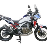 Egzoz ile uyumlu Honda Crf 1100 L Africa Twin 2020-2025, Dual Poppy, Egzoz yasal, onaylı, çıkarılabilir db killer ve bağlantı borulu susturucu 