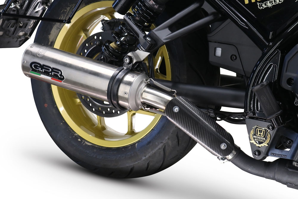 Egzoz ile uyumlu Honda Cmx 1100 Rebel 2021-2024, M3 Inox , Egzoz yasal, onaylı, çıkarılabilir db killer ve bağlantı borulu susturucu 
