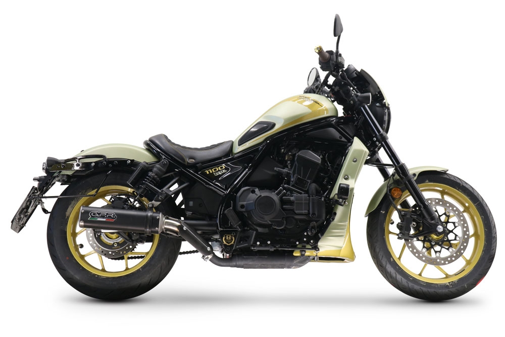 Egzoz ile uyumlu Honda Cmx 1100 Rebel 2021-2024, M3 Black Titanium, Egzoz yasal, onaylı, çıkarılabilir db killer ve bağlantı borulu susturucu 