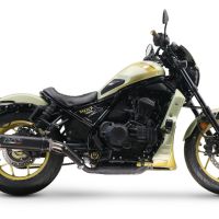 Egzoz ile uyumlu Honda Cmx 1100 Rebel 2021-2024, M3 Black Titanium, Egzoz yasal, onaylı, çıkarılabilir db killer ve bağlantı borulu susturucu 