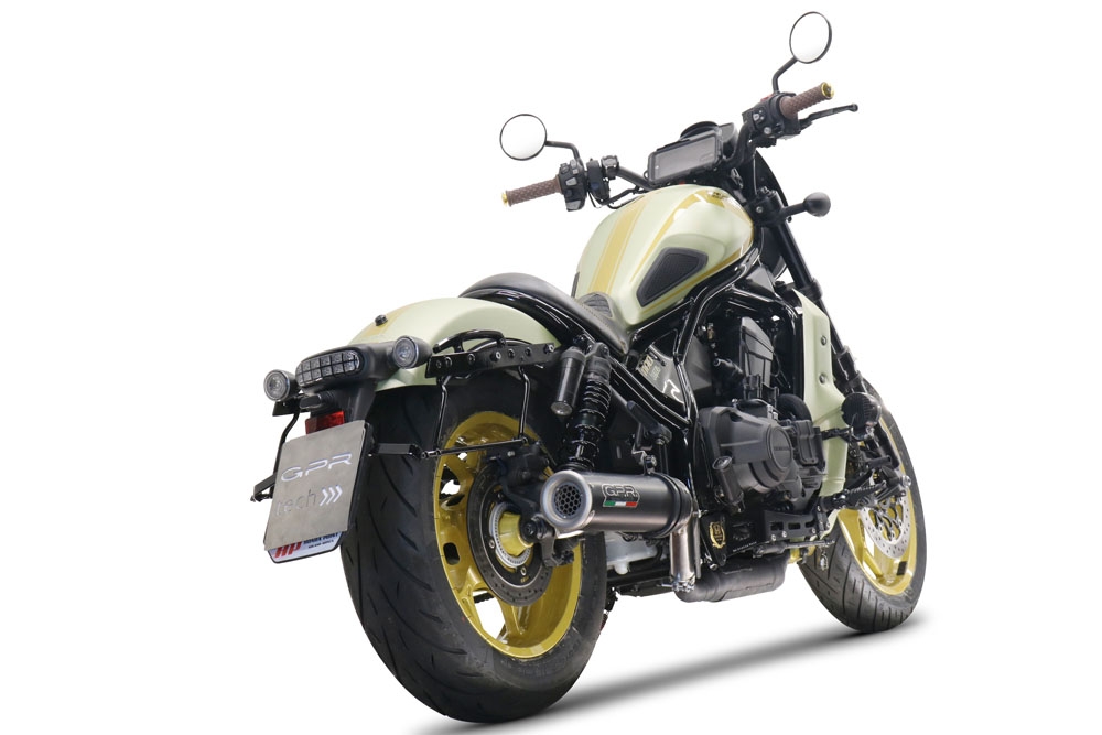 Egzoz ile uyumlu Honda Cmx 1100 Rebel 2021-2024, M3 Black Titanium, Egzoz yasal, onaylı, çıkarılabilir db killer ve bağlantı borulu susturucu 