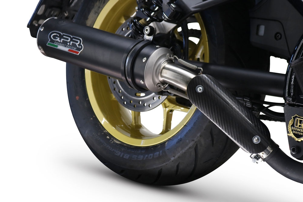 Egzoz ile uyumlu Honda Cmx 1100 Rebel 2021-2024, M3 Black Titanium, Egzoz yasal, onaylı, çıkarılabilir db killer ve bağlantı borulu susturucu 