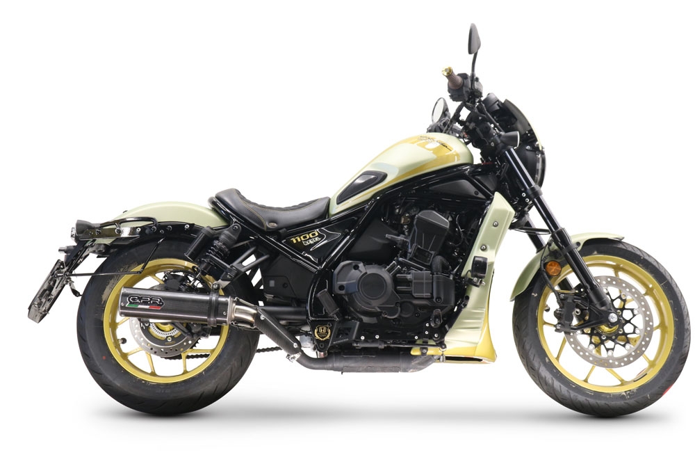 Egzoz ile uyumlu Honda Cmx 1100 Rebel 2021-2024, M3 Poppy , Egzoz yasal, onaylı, çıkarılabilir db killer ve bağlantı borulu susturucu 