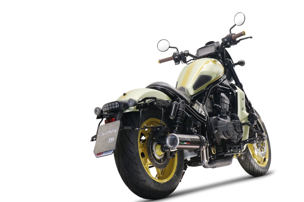 Egzoz ile uyumlu Honda Cmx 1100 Rebel 2021-2024, M3 Poppy , Egzoz yasal, onaylı, çıkarılabilir db killer ve bağlantı borulu susturucu 