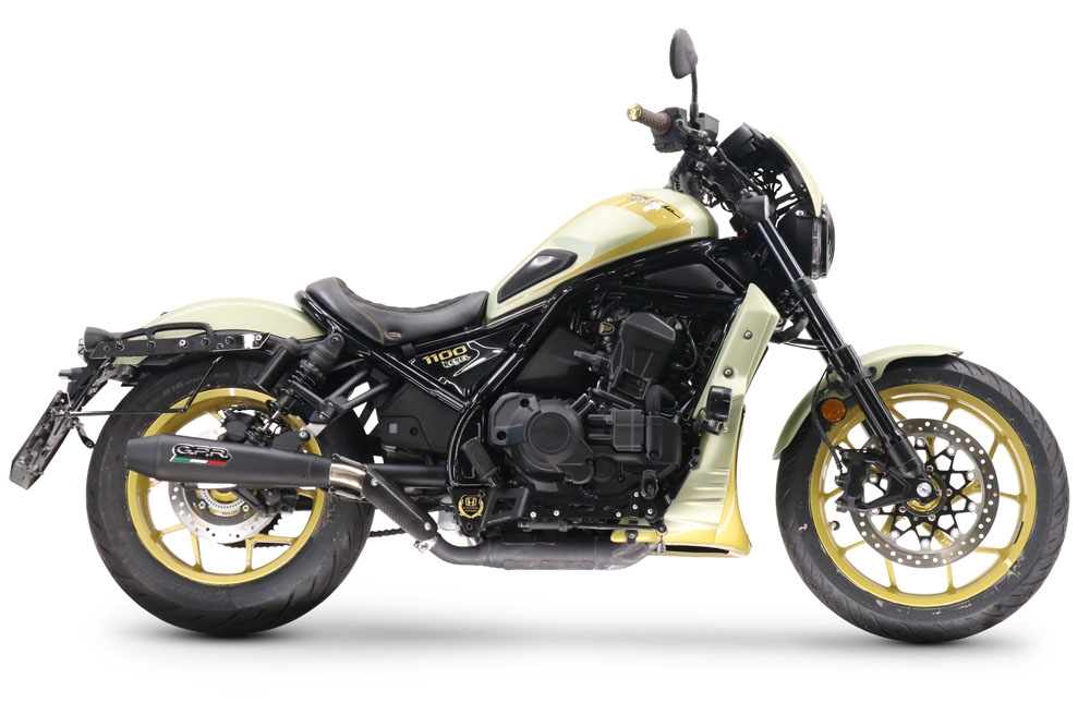 Egzoz ile uyumlu Honda Cmx 1100 Rebel 2021-2024, Ultracone Nero, Egzoz yasal, onaylı, çıkarılabilir db killer ve bağlantı borulu susturucu 