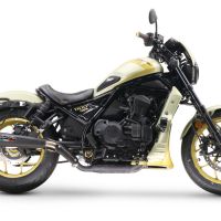 Egzoz ile uyumlu Honda Cmx 1100 Rebel 2021-2024, Ultracone Nero, Egzoz yasal, onaylı, çıkarılabilir db killer ve bağlantı borulu susturucu 