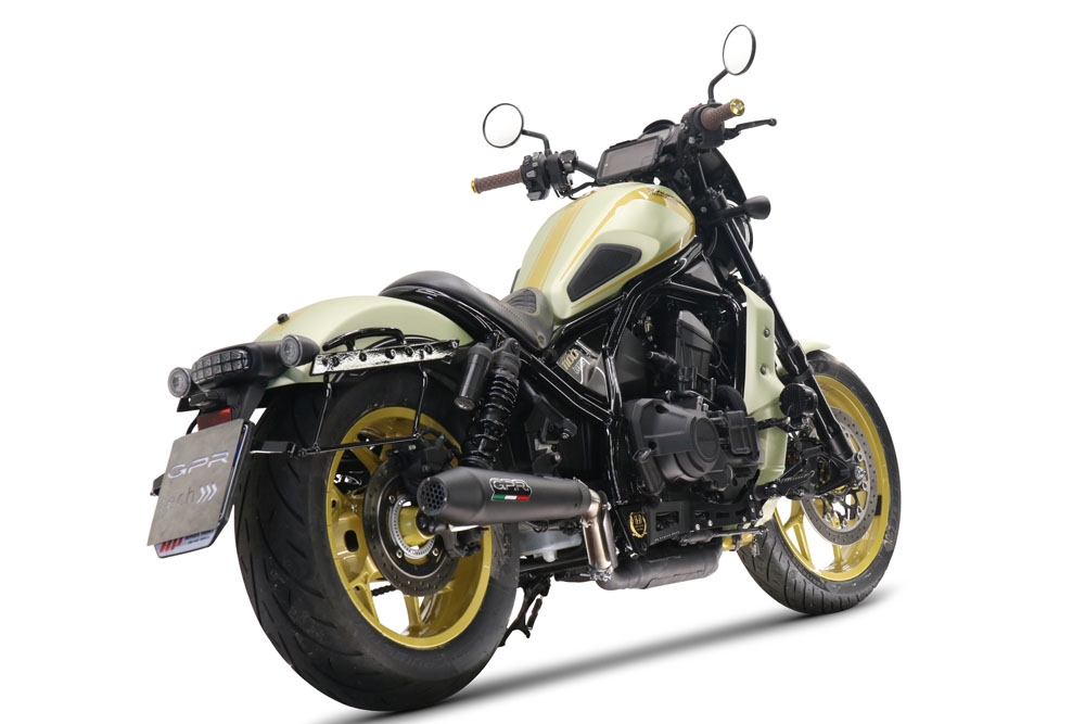 Egzoz ile uyumlu Honda Cmx 1100 Rebel 2021-2024, Ultracone Nero, Egzoz yasal, onaylı, çıkarılabilir db killer ve bağlantı borulu susturucu 