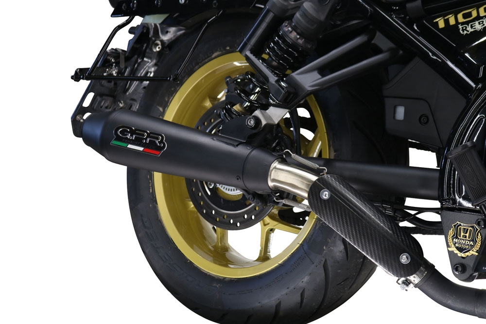 Egzoz ile uyumlu Honda Cmx 1100 Rebel 2021-2024, Ultracone Nero, Egzoz yasal, onaylı, çıkarılabilir db killer ve bağlantı borulu susturucu 