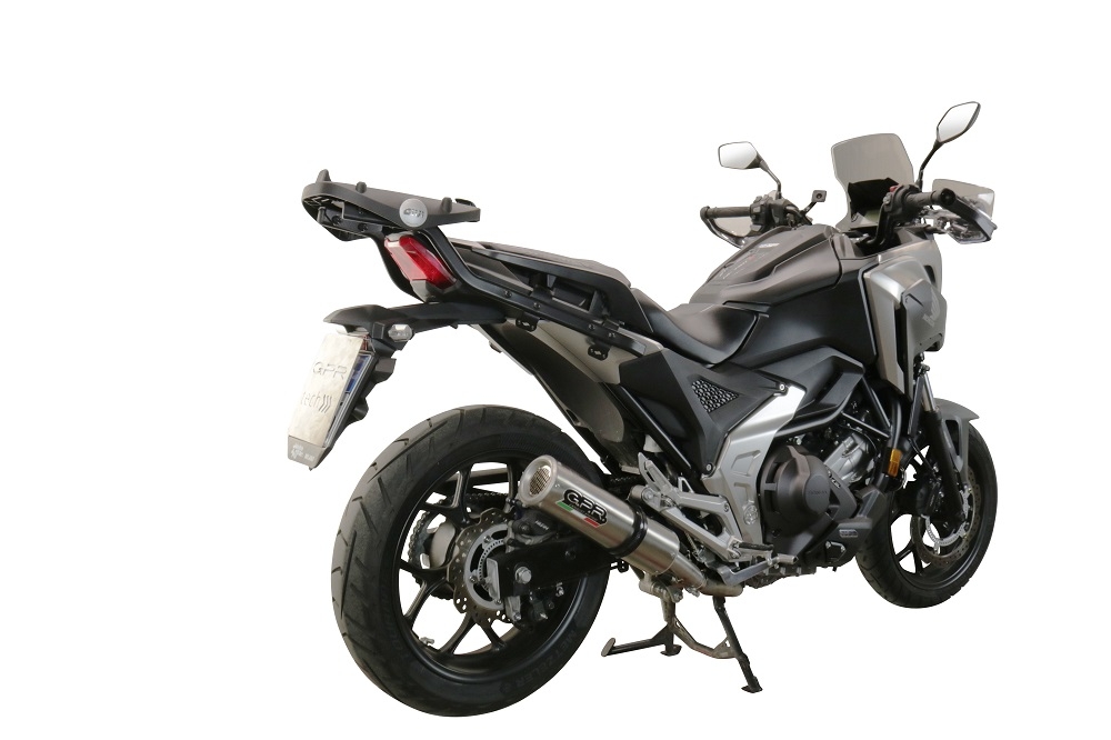 Exhaust compatible with Honda Nc 700 X - S Dct 2012-2018, M3 Inox , Homologated legal slip-on exhaust including removable db killer and link pipe 
