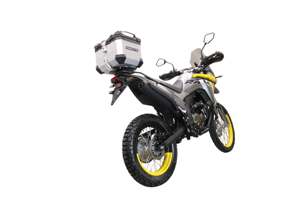 Topkoffer GPR TECH compatibel met  Voge 300Rally 2022/2024 e5 Alüminyum üst çanta, özel plaka dahil gümüş rengi Kapasite Litre 26