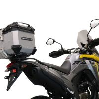 Topkoffer GPR TECH compatibel met  Voge 300Rally 2022/2024 e5 Alüminyum üst çanta, özel plaka dahil gümüş rengi Kapasite Litre 26