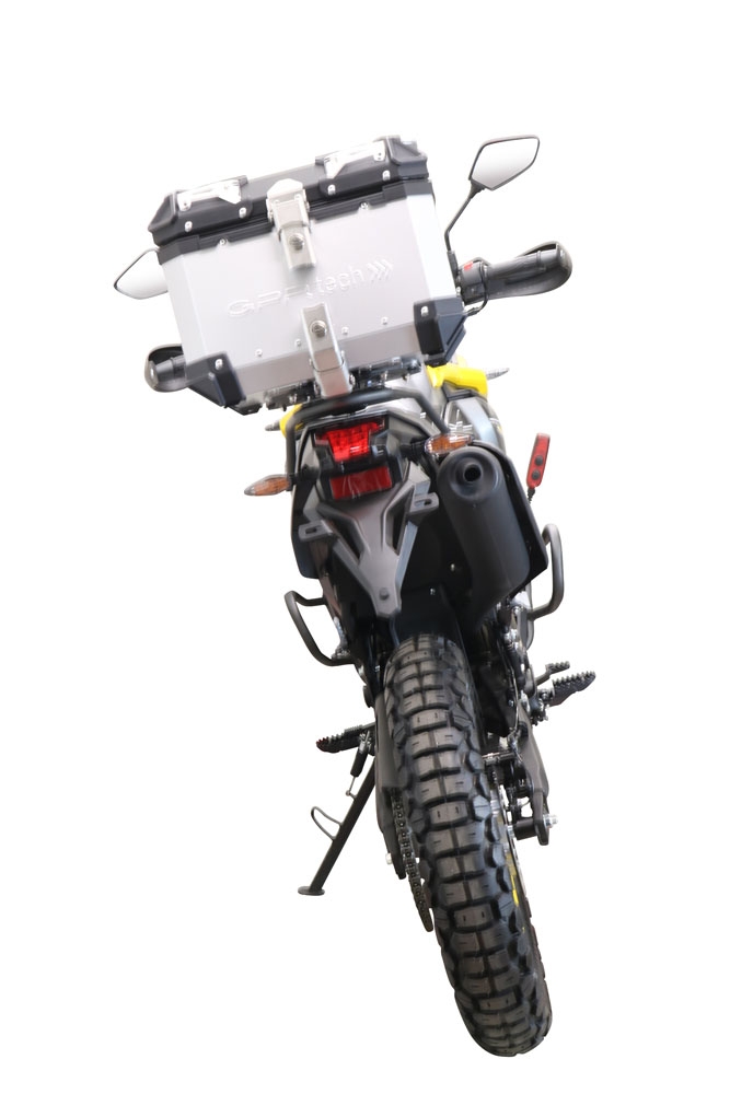 Topkoffer GPR TECH compatibel met  Voge 300Rally 2022/2024 e5 Alüminyum üst çanta, özel plaka dahil gümüş rengi Kapasite Litre 26