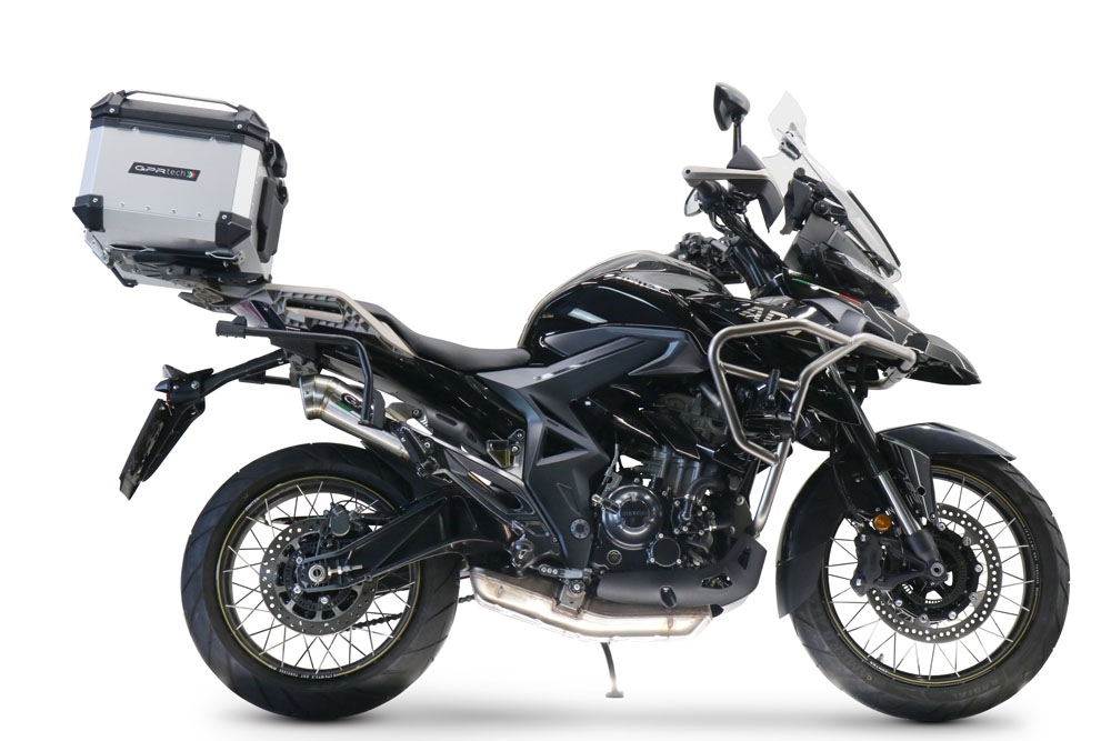Topkoffer GPR TECH compatibel met  Zontes 350 T1 ADV 2022/2024 e5 Alüminyum üst çanta, özel plaka dahil gümüş rengi Kapasite Litre 35