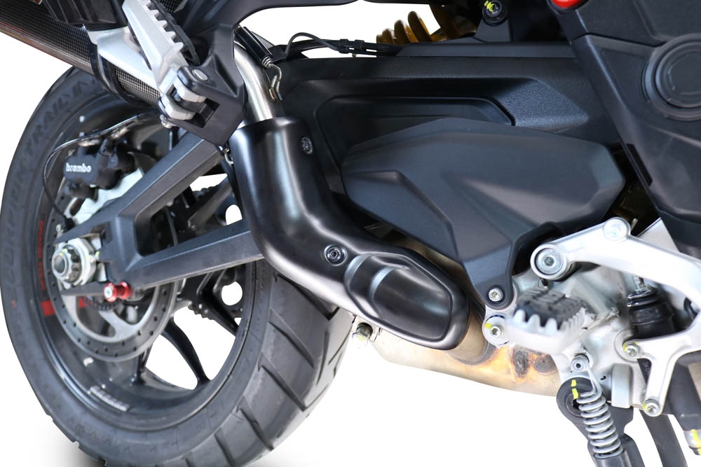 Exhaust compatible with Ducati Multistrada V4 - S 2022-2024, Dual Poppy, Homologated legal slip-on exhaust including removable db killer and link pipe 