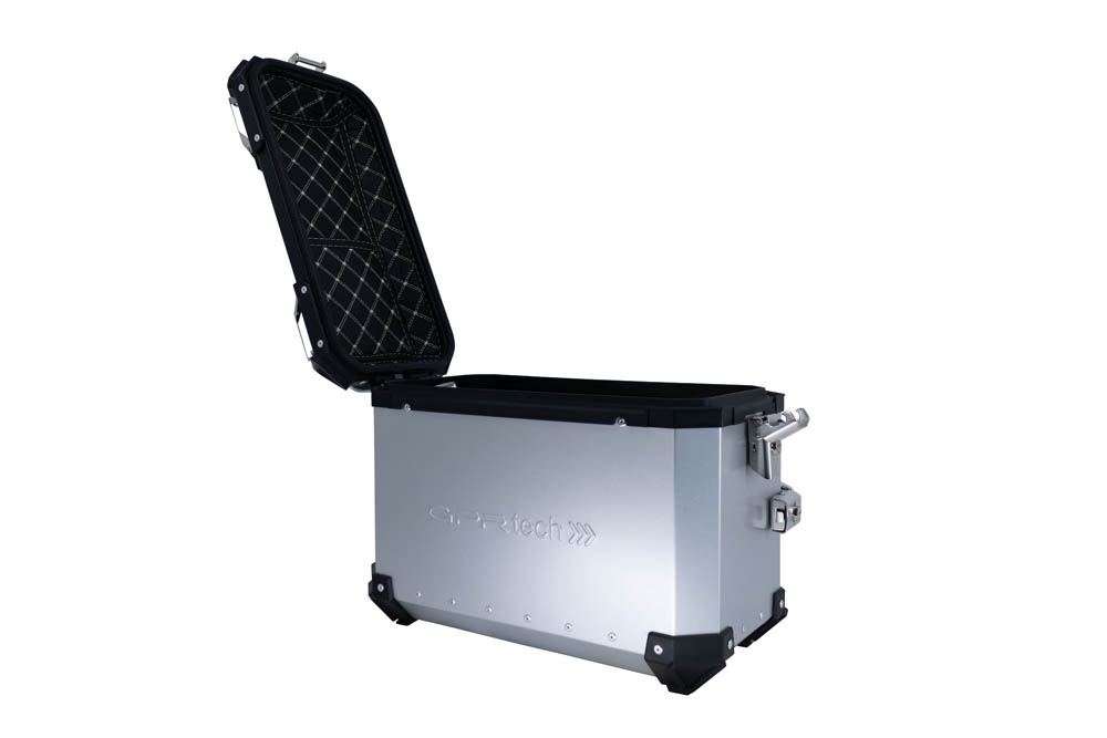 GPR TECH compatible with  Benelli Trk 502 X 2021/2024 e5 GPR TECH Pair of side cases aluminum made, silver color with specific pannier holder Capacity 38 LT. + 38 LT.