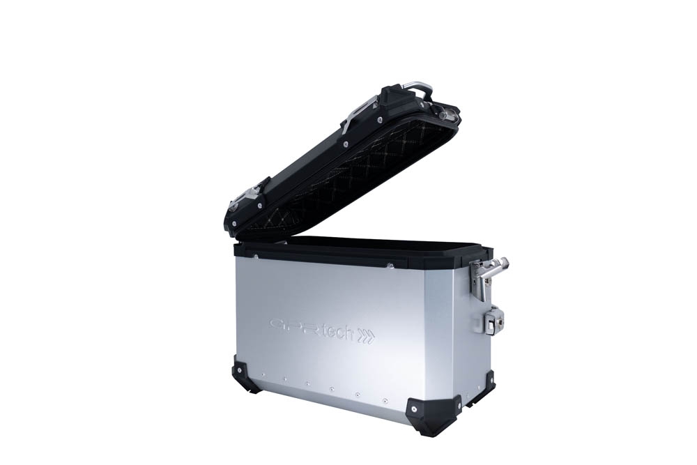 GPR TECH compatible with  Benelli Trk 502 X 2021/2024 e5 GPR TECH Pair of side cases aluminum made, silver color with specific pannier holder Capacity 38 LT. + 38 LT.