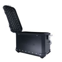 GPR TECH compatible with  Bmw F 850 Gs Adventure 2021/2023 e5 GPR TECH Pair of side cases aluminum made with contoured right side, black color with specific pannier holder Capacity 38 LT. + 32 LT.