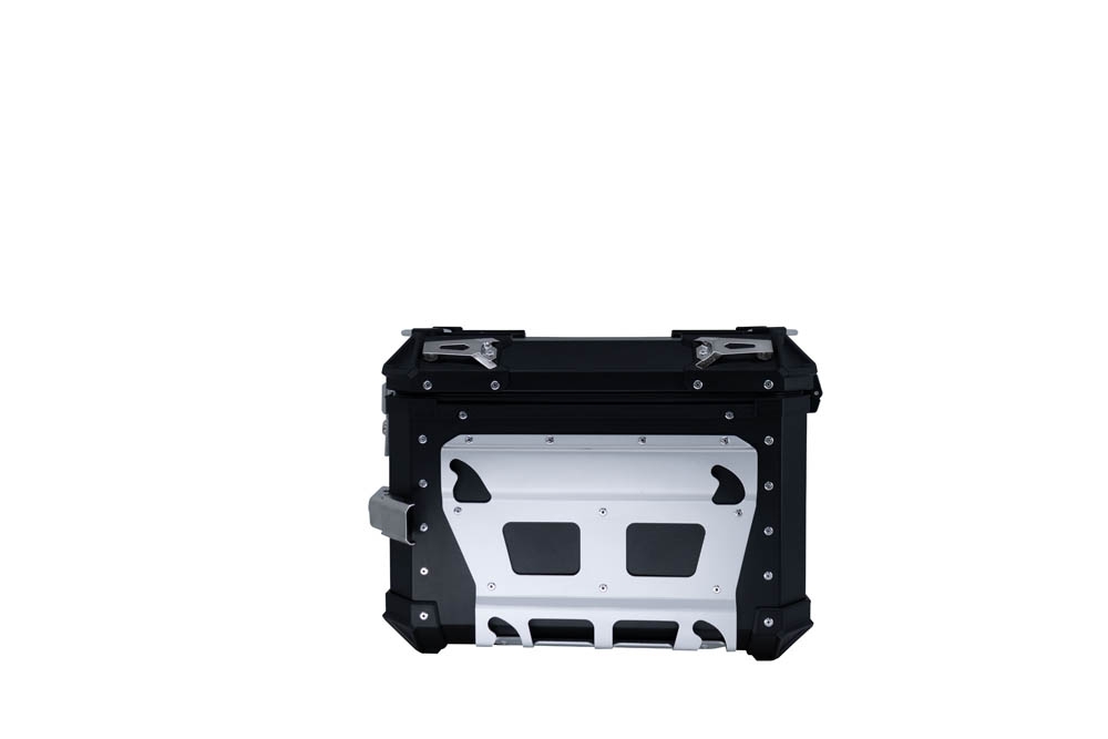 GPR TECH compatible with  Bmw F 850 Gs Adventure 2021/2023 e5 GPR TECH Pair of side cases aluminum made with contoured right side, black color with specific pannier holder Capacity 38 LT. + 32 LT.