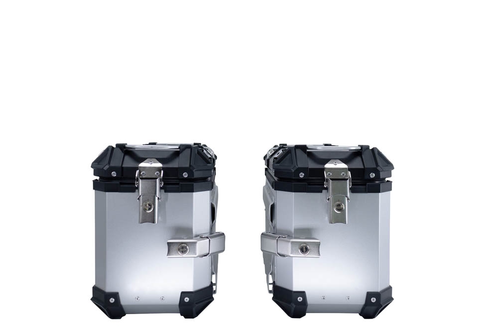 GPR TECH compatible with  BMW R 1300 GS 2023/2025 GPR TECH Triptych kit made in silver color, with Top case 45 Lt + Side Cases 38 Lt + 38 Lt + general black rack holder Top case capacity 45 Lt + side cases capacity 38 LT. + 38 LT.