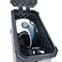 GPR TECH compatible with  Bmw F 850 Gs 2018/2020 e4 GPR TECH Pair of side cases aluminum made with contoured right side, silver color with specific pannier holder Capacity 38 LT. + 32 LT.