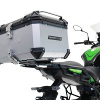 GPR TECH compatibel met  Kawasaki Versys 650 2017/2020 e4 Alüminyum üst çanta, özel plaka dahil gümüş rengi Kapasite Litre 45