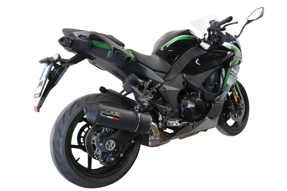 Egzoz ile uyumlu Kawasaki Ninja 1000 Sx 2021-2024, Furore Evo4 Nero, Egzoz yasal, onaylı, çıkarılabilir db killer ve bağlantı borulu susturucu 