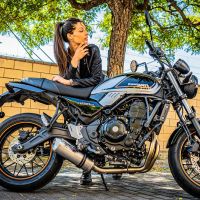 Egzoz ile uyumlu Kawasaki Z 650 RS 2021-2023, Satinox, Homologe edilmemiş dbkiller ile yarış sistemi Tam hat, susturucu artı toplayıcı 
