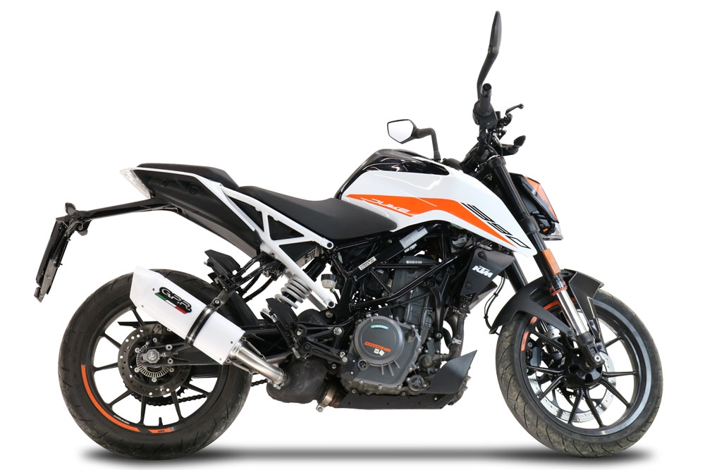 Egzoz ile uyumlu Ktm Duke 250 2021-2023, Albus Evo4, Egzoz yasal, onaylı, çıkarılabilir db killer ve bağlantı borulu susturucu 