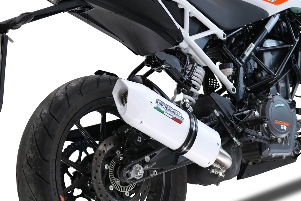 Egzoz ile uyumlu Ktm Duke 250 2021-2023, Albus Evo4, Egzoz yasal, onaylı, çıkarılabilir db killer ve bağlantı borulu susturucu 