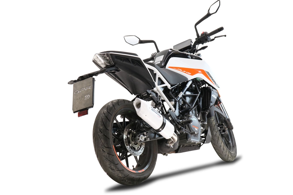 Egzoz ile uyumlu Ktm Duke 250 2021-2023, Albus Evo4, Egzoz yasal, onaylı, çıkarılabilir db killer ve bağlantı borulu susturucu 