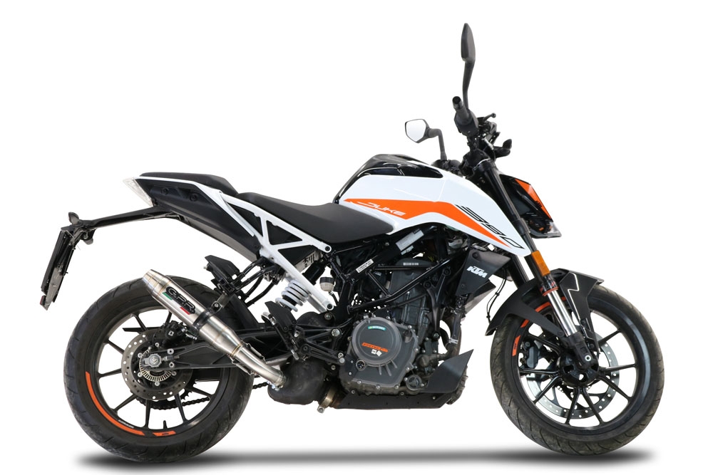 Egzoz ile uyumlu Ktm Duke 390 2021-2024, Deeptone Inox, Egzoz yasal, onaylı, çıkarılabilir db killer ve bağlantı borulu susturucu 