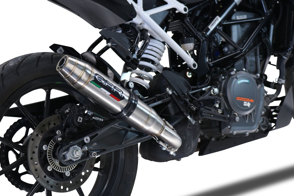 Egzoz ile uyumlu Ktm Duke 390 2021-2024, Deeptone Inox, Egzoz yasal, onaylı, çıkarılabilir db killer ve bağlantı borulu susturucu 